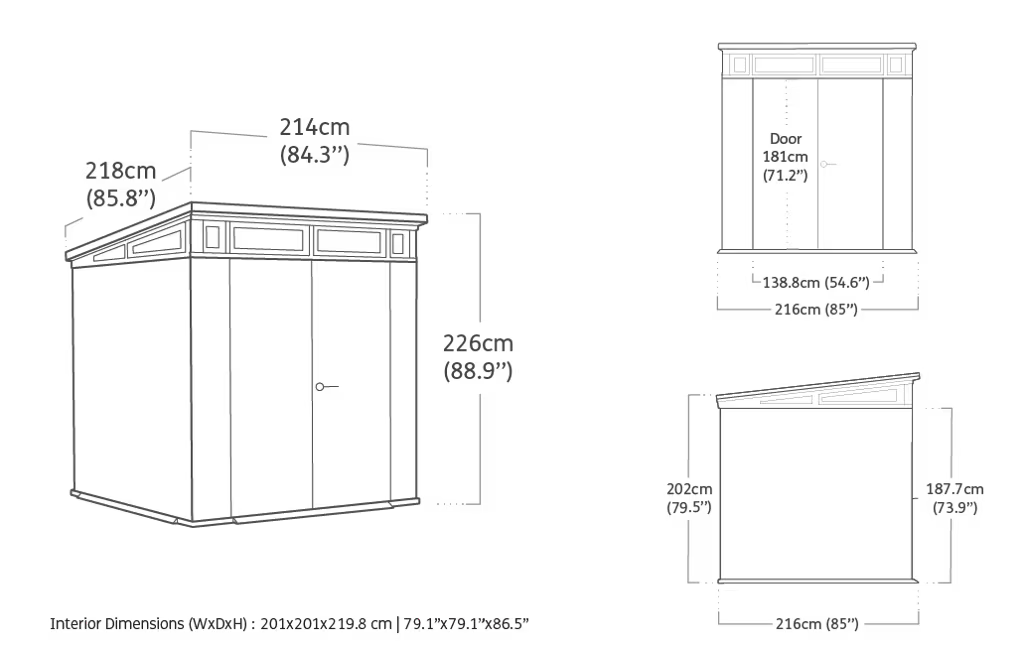 Cortina Shed 7x7ft - Grey