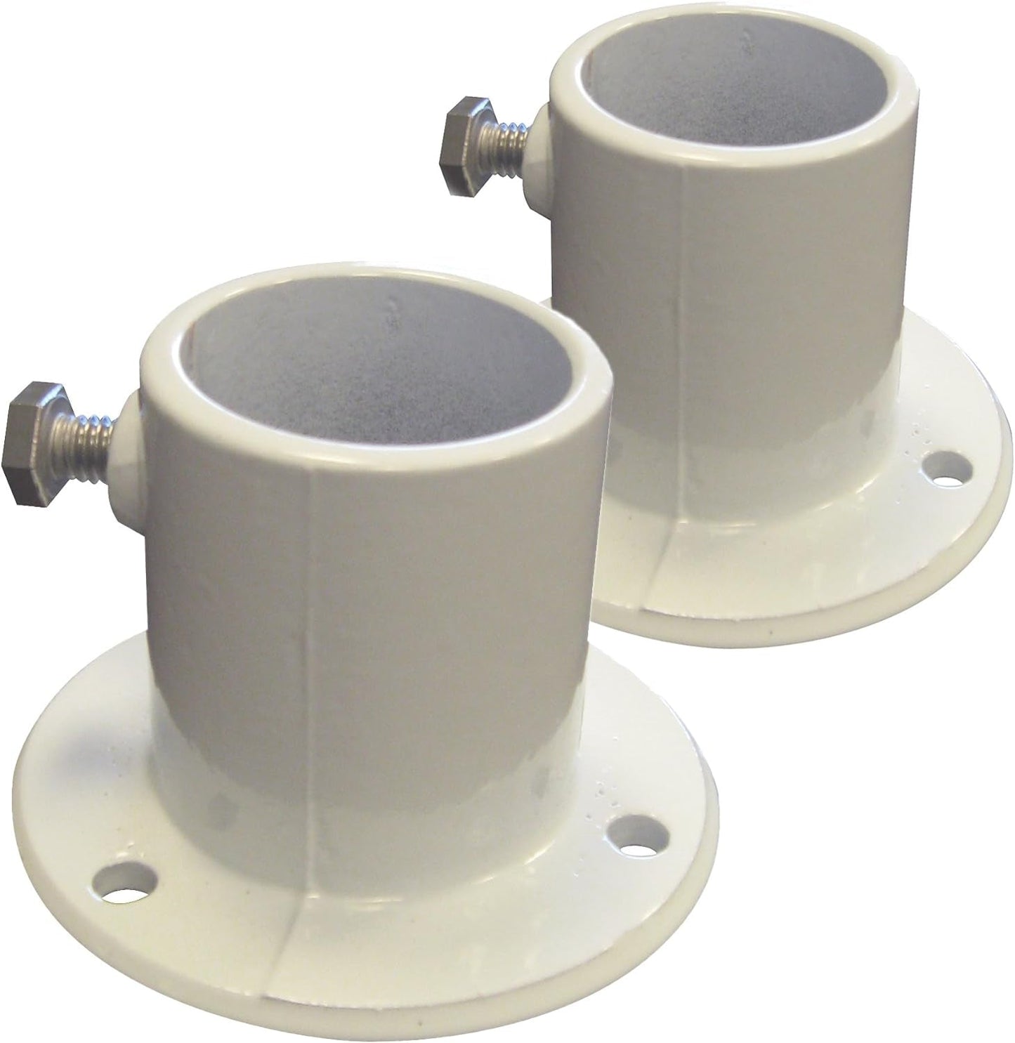 Blue Wave NE1145 Premium Stainless Steel In-Pool Ladder for above Ground Pools & NE1228PR Aluminum Deck Flanges for above Ground Pool Ladder, Pair,3.5 X 3.5 X 2.5 Inches
