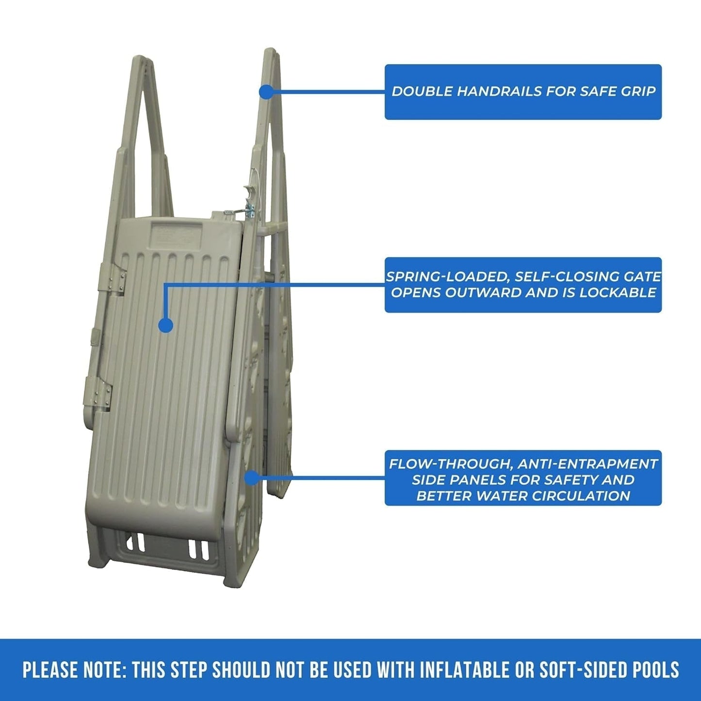 Blue Wave NE115T Neptune A-Frame Entry System for above Ground Pool, Taupe