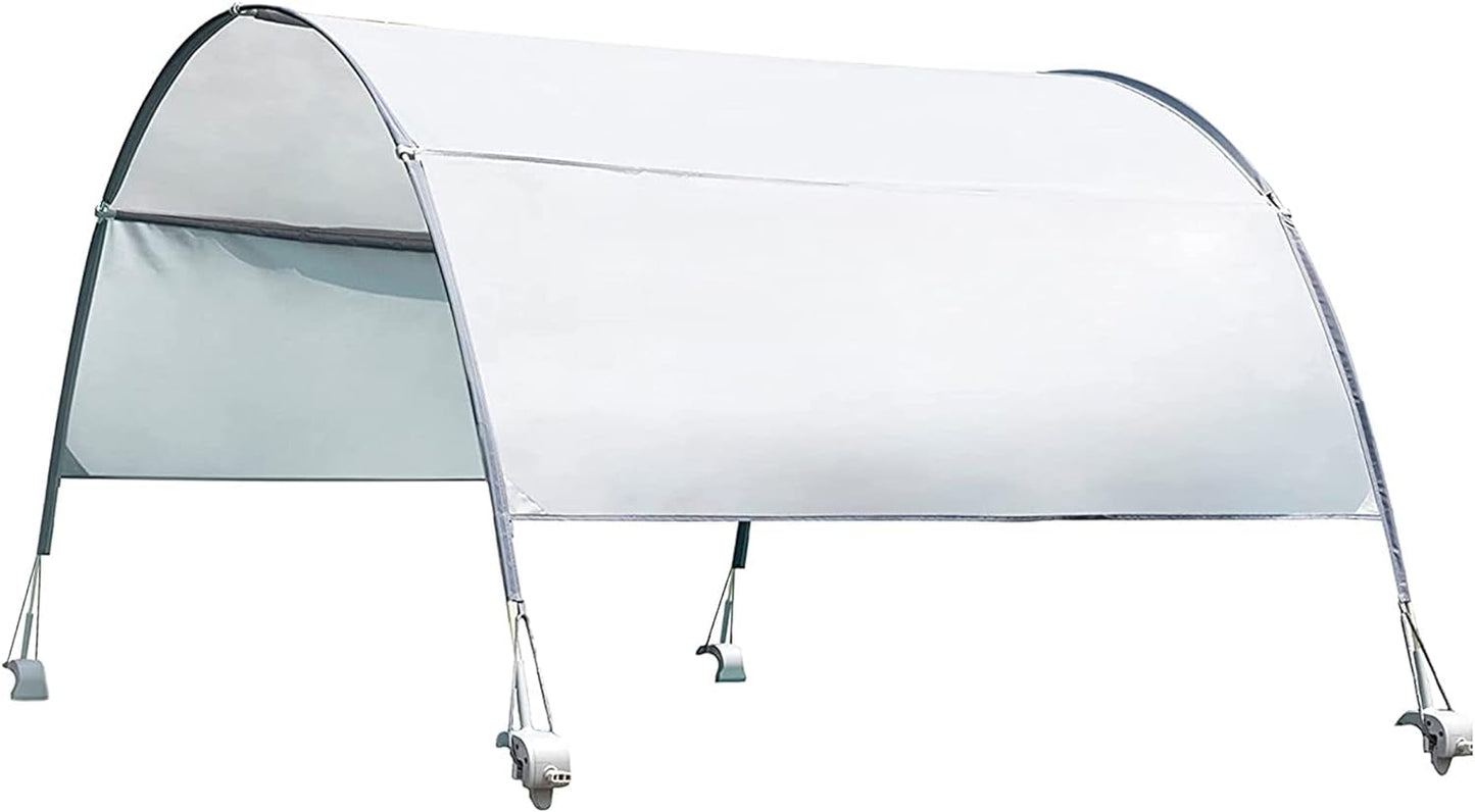 Intex Prism Frame 16.5' X 9' X 4' Oval above Ground Swimming Pool Set with Filter Pump, Ladder, Pool Cover, and Protective Sun Canopy Shade, Gray