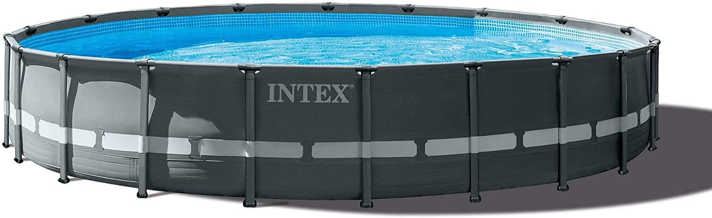 Intex 20' X 48" round Ultra XTR Frame above Ground Swimming Pool Set with Set of 2 Inflatable Reclining Lounge Chairs & Mega Chill II Floating Cooler