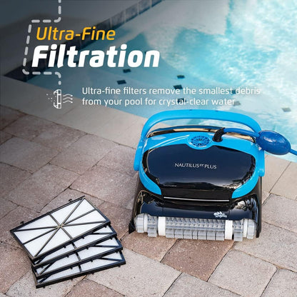 Dolphin Nautilus CC plus Robotic Pool Vacuum Cleaner up to 50 FT - Bundle with Ultra Fine Filter