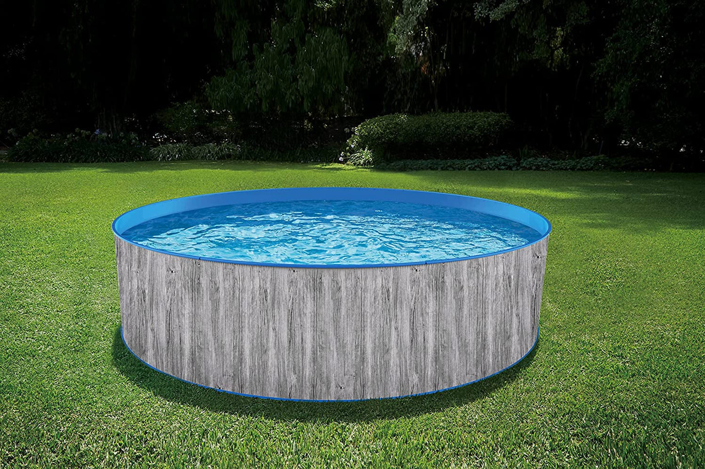 Blue Wave NB19788 Capri Steel Wall Package-12-Ft round 36-In Deep above Ground Swimming Pool, Gray