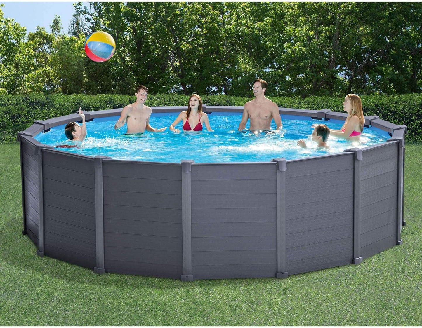 Intex 15.6Ft X 49In above Ground Swimming Pool Set W/Sand Filter Pump & Ladder