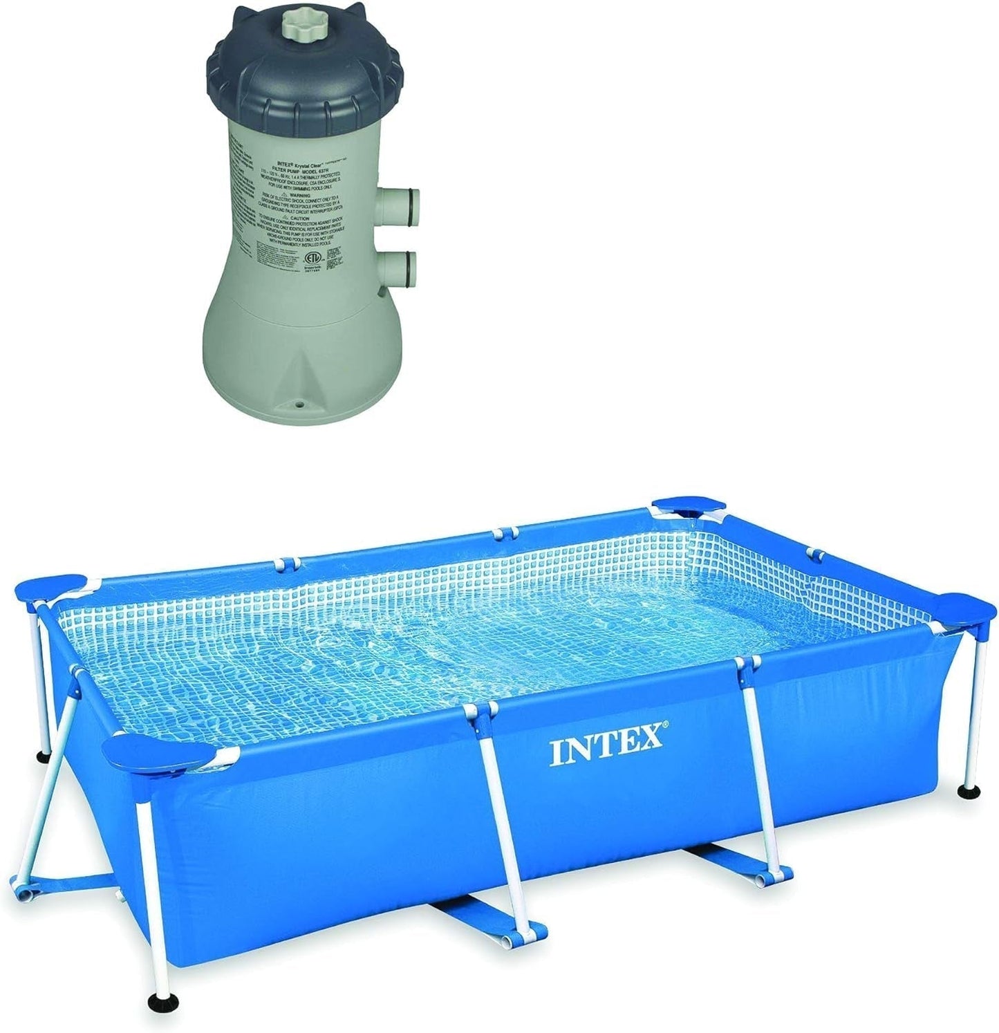 Frame above Ground Baby Splash Swimming Pool Bundled W/Intex Filter Pump