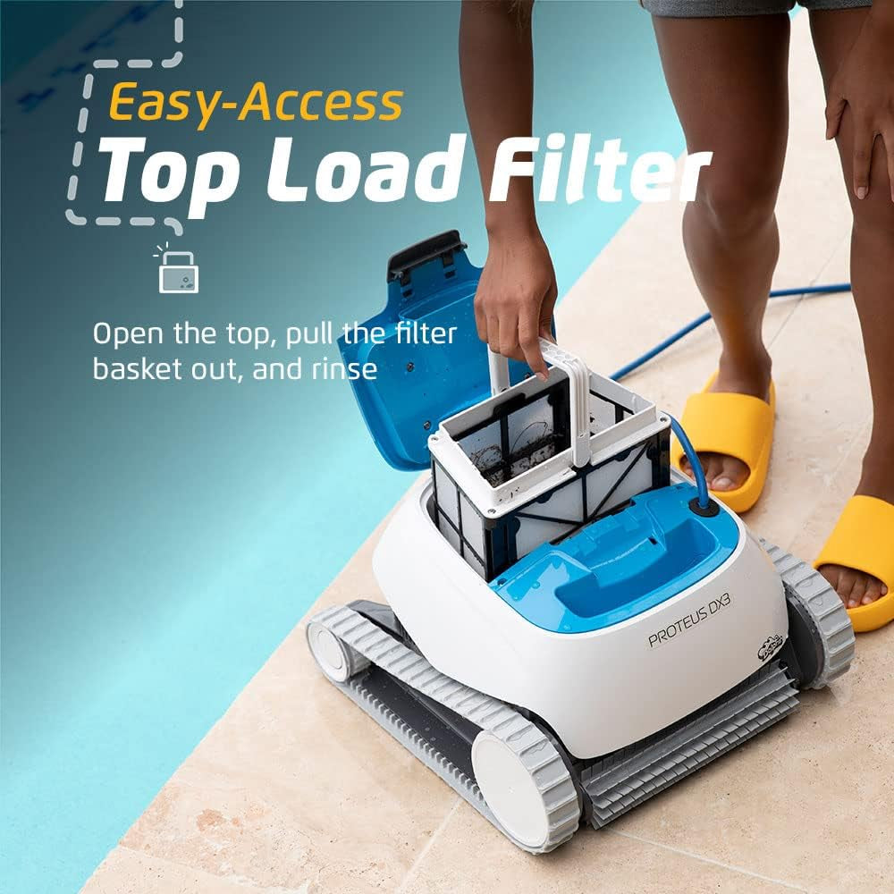 Dolphin Proteus DX3 Robotic Pool Vacuum Cleaner All Pools up to 33 FT - Wall Climbing Scrubber Brush