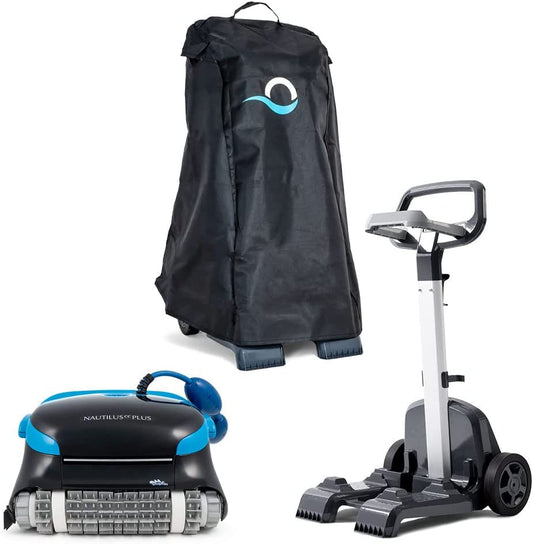 Dolphin Nautilus CC plus Robotic Pool Vacuum Cleaner up to 50 FT Premium Bundle with Caddy and Cover