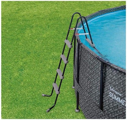 Summer Waves Elite 22Ft X 52In above Ground Frame Outdoor Swimming Pool Set with Filter Pump, Pool Cover, Ladder, Ground Cloth, and Deluxe Maintenance Kit