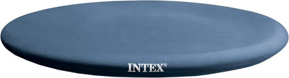 Intex 12 Foot X 30 Inch round Metal Frame above Ground Outdoor Swimming Pool Set with Filter Pump and Easy Set round Vinyl Pool Cover, Blue