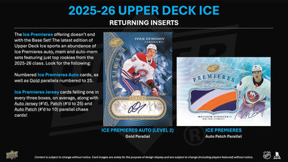 2025/26 Upper Deck Ice Hockey Hobby 8 Box Case