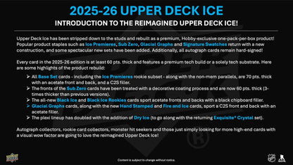 2025/26 Upper Deck Ice Hockey Hobby 8 Box Case