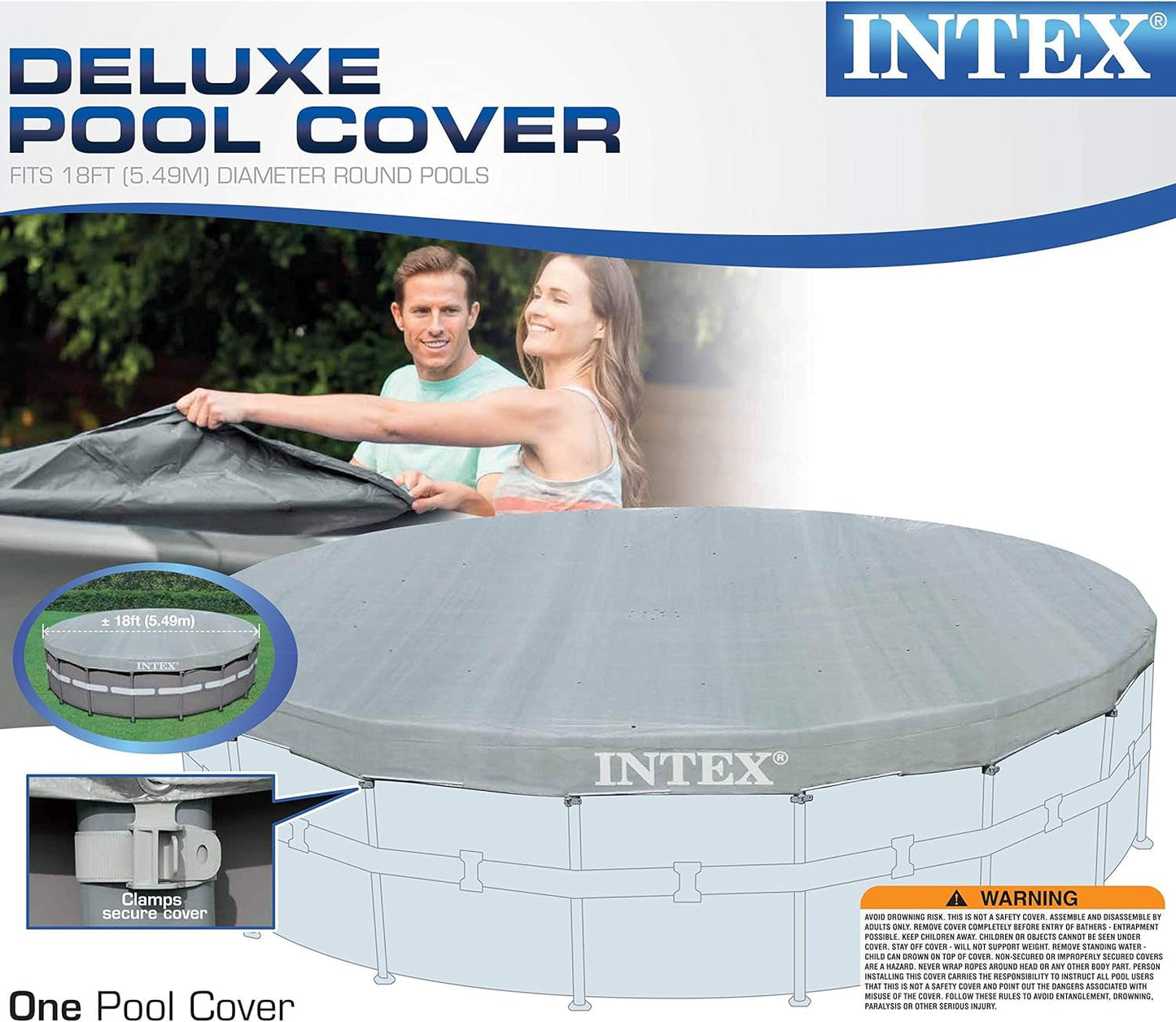 Intex 18' Ultra Frame Swimming Pools UV Resistant Deluxe Debris Cover (3 Pack)
