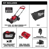 Milwaukee 2823-22HD M18 FUEL Self-Propelled Dual Battery Mower Kits.