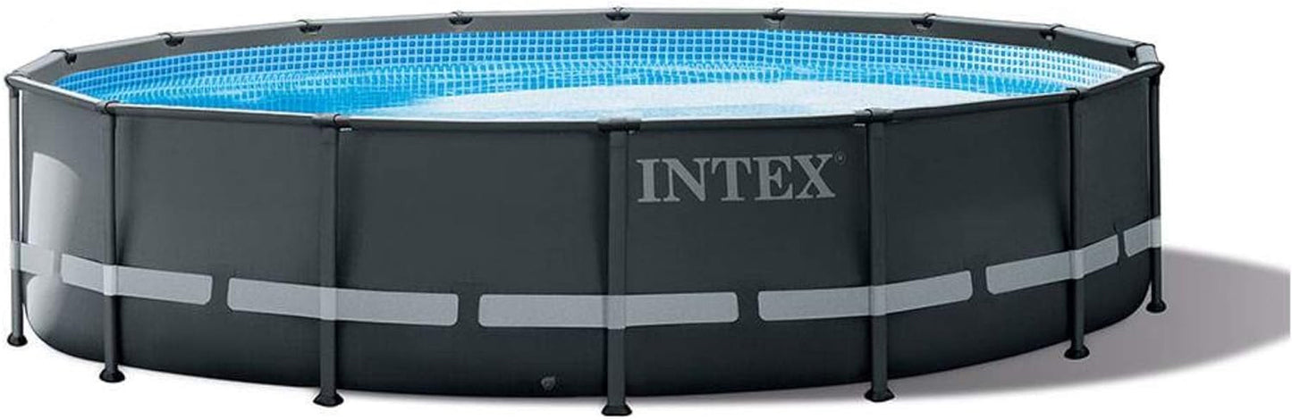 Intex Ultra XTR 16Ft X 48In Outdoor above Ground Swimming Pool Set W/Pump Bundle W/ 700 Gal per Hour Pool Cleaner Robot Vacuum & 21 Ft Hose