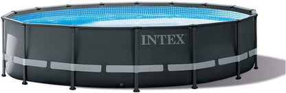 Intex Ultra XTR 16Ft X 48In Outdoor above Ground Swimming Pool Set W/Pump Bundle W/ 700 Gal per Hour Pool Cleaner Robot Vacuum & 21 Ft Hose