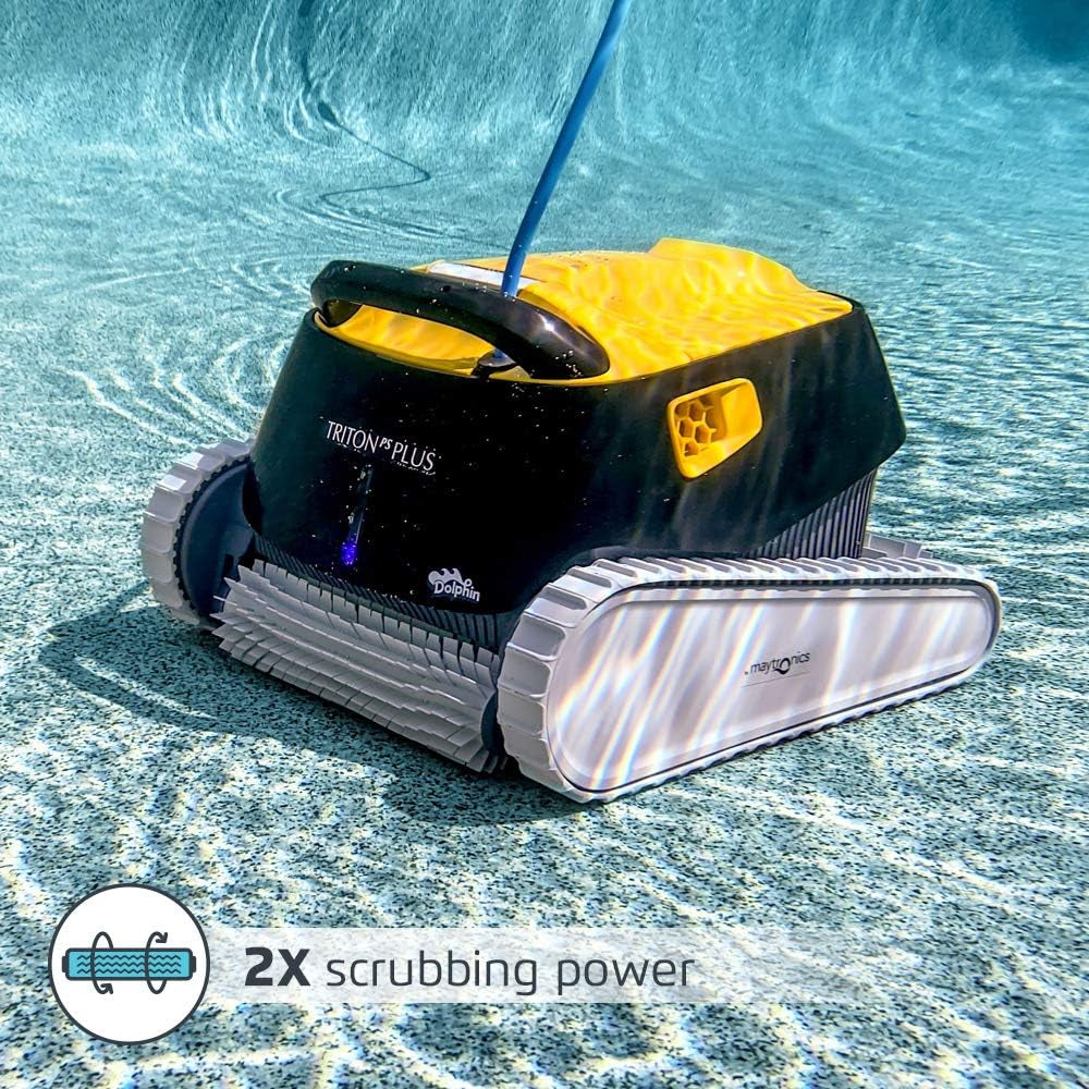 Dolphin Triton PS plus Wifi Operated Robotic Pool [Vacuum] Cleaner - Ideal for in Ground Swimming Pools up to 50 Feet - Powerful Suction to Pick up Small Debris - Easy to Clean Top Load Filter Basket