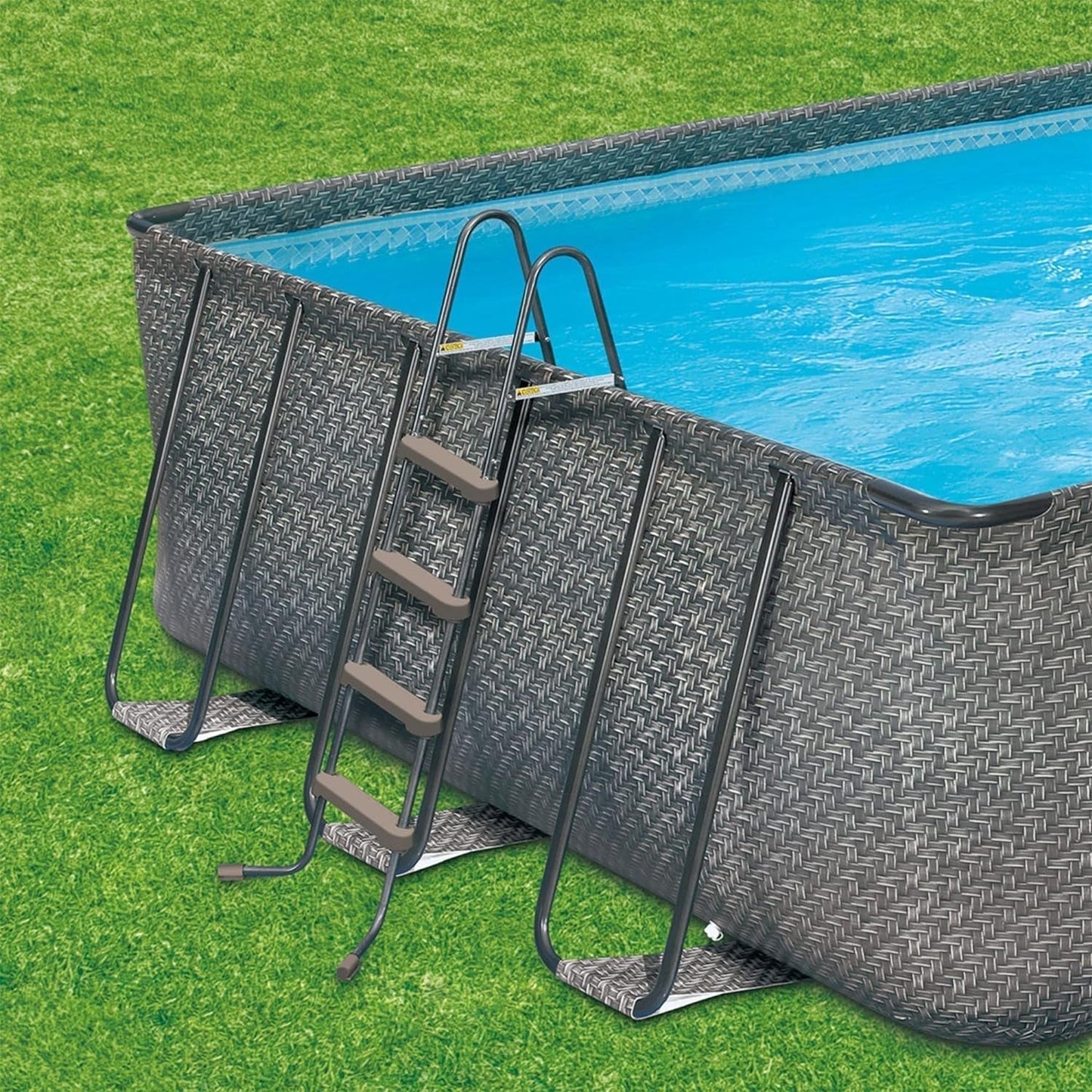 Summer Waves P42412521 Elite 24 Foot X 12 Foot X 52 Inch Outdoor Frame above Ground Swimming Pool Set W/Filter Pump, Cover, Ladder, & Ground Cloth