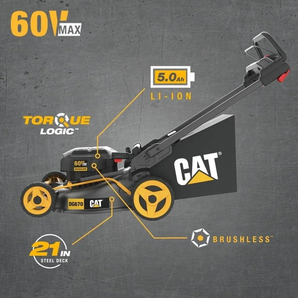 Cat 60V 21In Brushless Lawn Mower Kits.