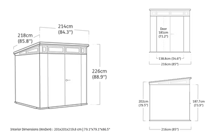 Cortina Shed 7x7ft - Grey