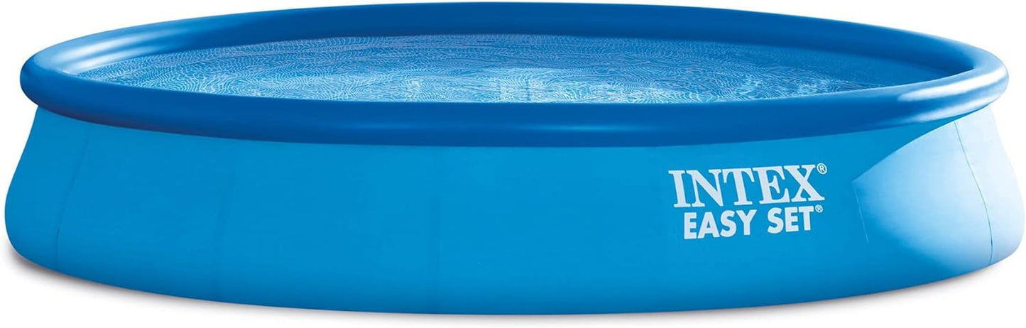 Intex 15' X 33" Easy Set Inflatable Ring Top round above Ground Swimming Pool with Cover and Krystal Clear Cartridge Filter Pump