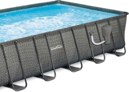 Summer Waves P42412521 Elite 24 Foot X 12 Foot X 52 Inch Outdoor Frame above Ground Swimming Pool Set W/Filter Pump, Cover, Ladder, & Ground Cloth