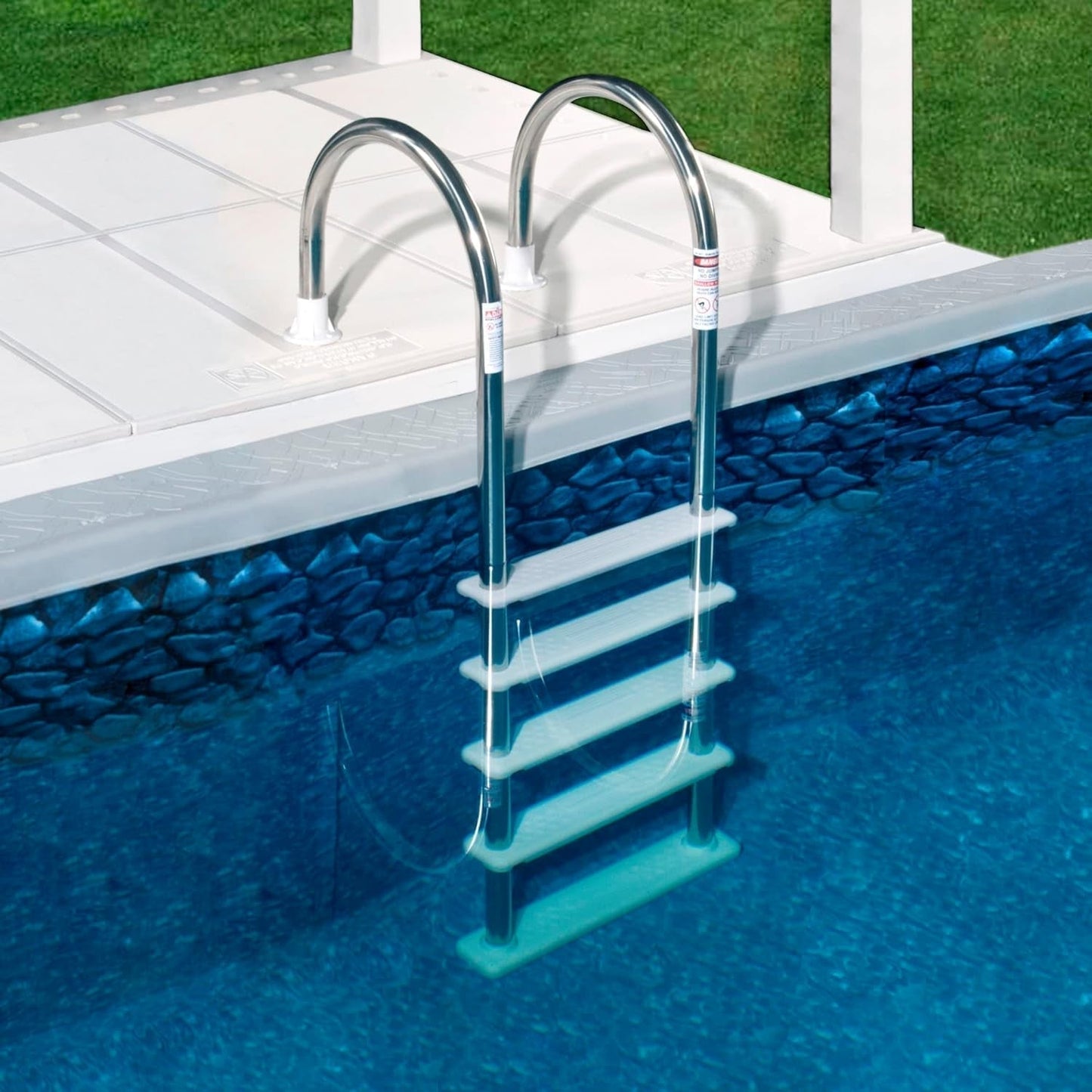 Blue Wave NE122SS Stainless Steel In-Pool Ladder,Silver/White