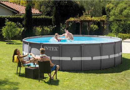 Intex 16Ft X 48In Ultra Frame Pool Set with Sand Filter Pump, Ladder, Ground Cloth & Pool Cover