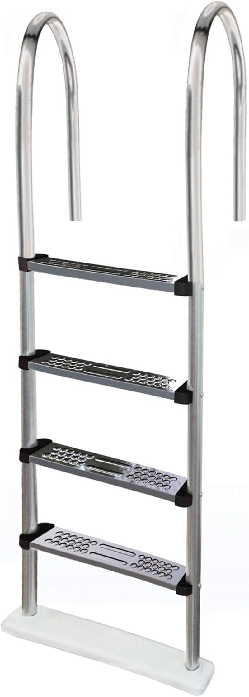Blue Wave NE1145 Premium Stainless Steel In-Pool Ladder for above Ground Pools & NE1228PR Aluminum Deck Flanges for above Ground Pool Ladder, Pair,3.5 X 3.5 X 2.5 Inches