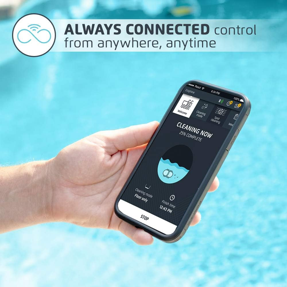 Dolphin Triton PS plus Wifi Operated Robotic Pool [Vacuum] Cleaner - Ideal for in Ground Swimming Pools up to 50 Feet - Powerful Suction to Pick up Small Debris - Easy to Clean Top Load Filter Basket