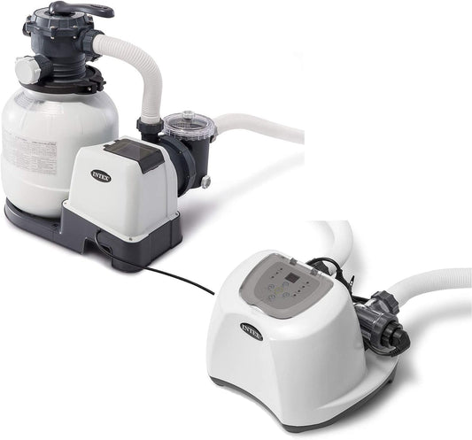 Intex 2100 GPH Pool Sand Filter Pump W/Krystal Clear Saltwater System