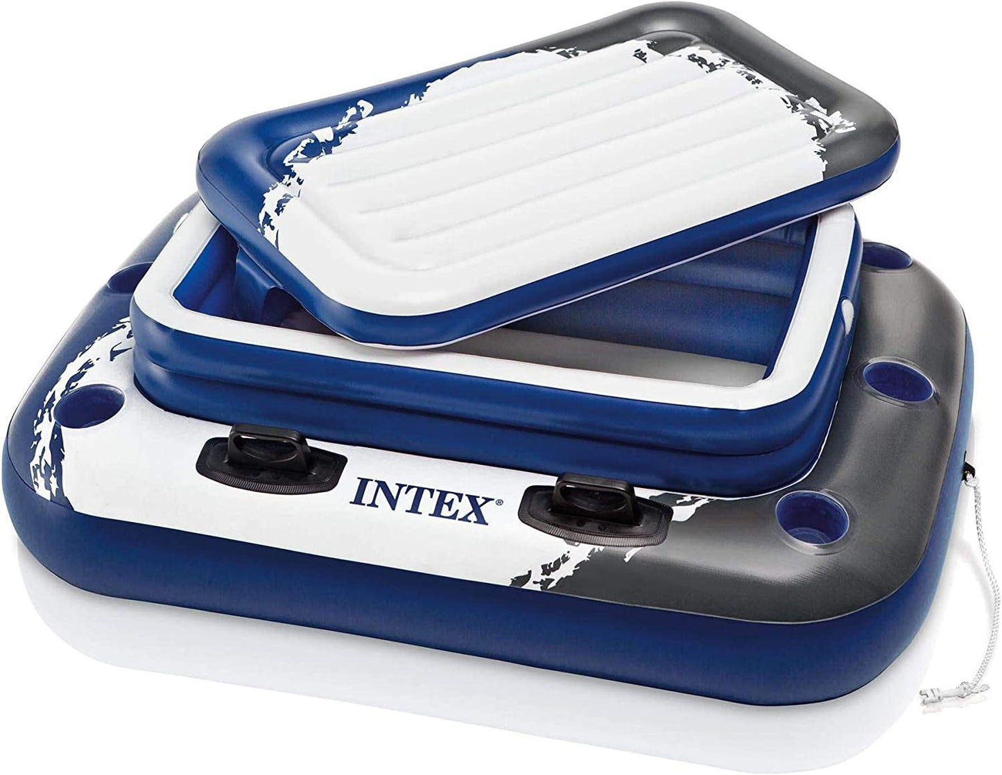 Intex 20' X 48" round Ultra XTR Frame above Ground Swimming Pool Set with Set of 2 Inflatable Reclining Lounge Chairs & Mega Chill II Floating Cooler