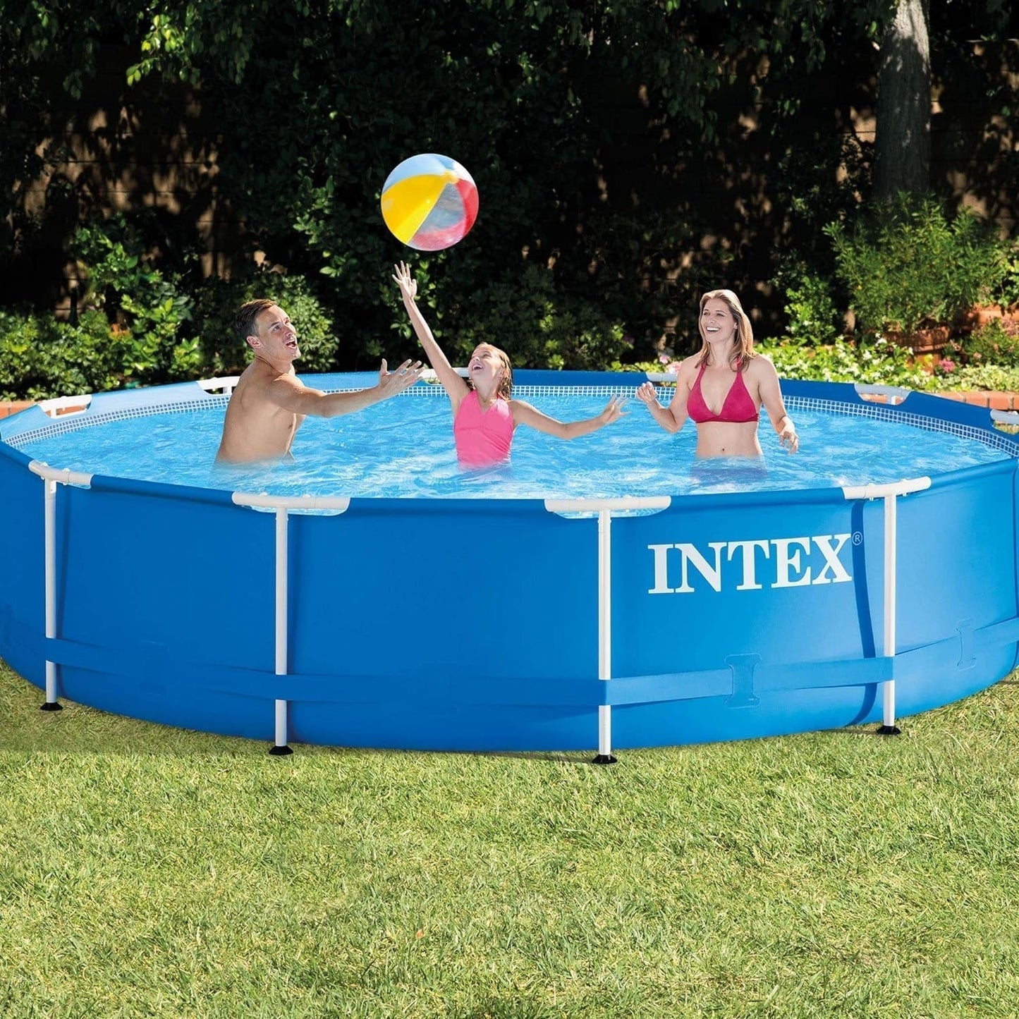 Intex 12' X 30" Metal Frame Swimming Pool W/ Filter Pump & Pool Maintenance Kit