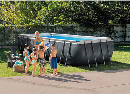Intex Ultra 18 Foot XTR Rectangular Metal Frame Swimming Pool Set W/Pump Filter