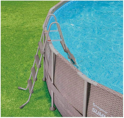 Summer Waves 16Ft X 48In Elite Wicker Print above Ground Frame Pool Set W/Pump