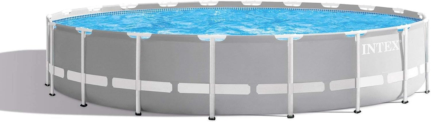 Intex 20Ft X 52In Outdoor Prism Frame above Ground Swimming Pool Set with Cartridge Filter Pump, 2 Lounger Float Chairs and Inflatable Cooler with Lid