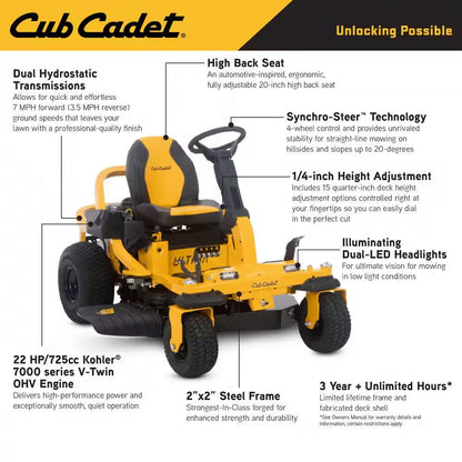 Cub Cadet Ultima ZTS1 42 In. 22 HP Kohler Synchro-Steer Zero Turn Mower