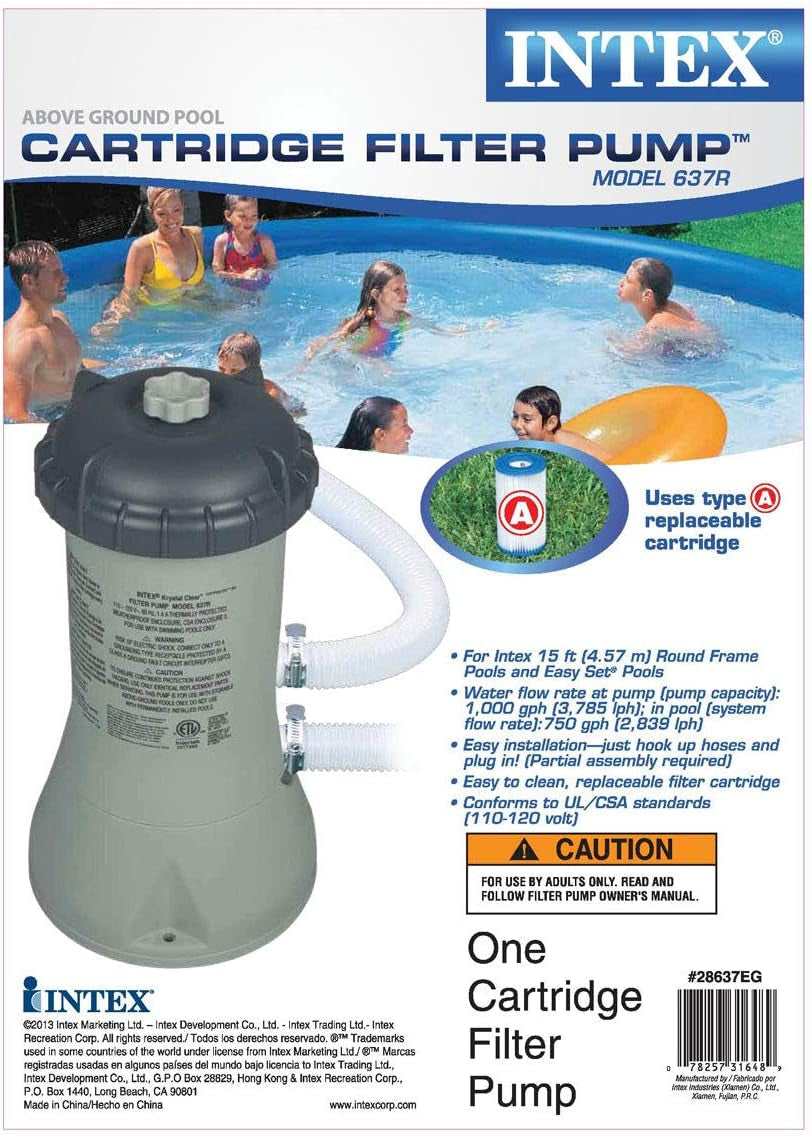 Intex 12 Foot X 30 Inch above Ground Swimming Pool W/Cartridge Filter Pump