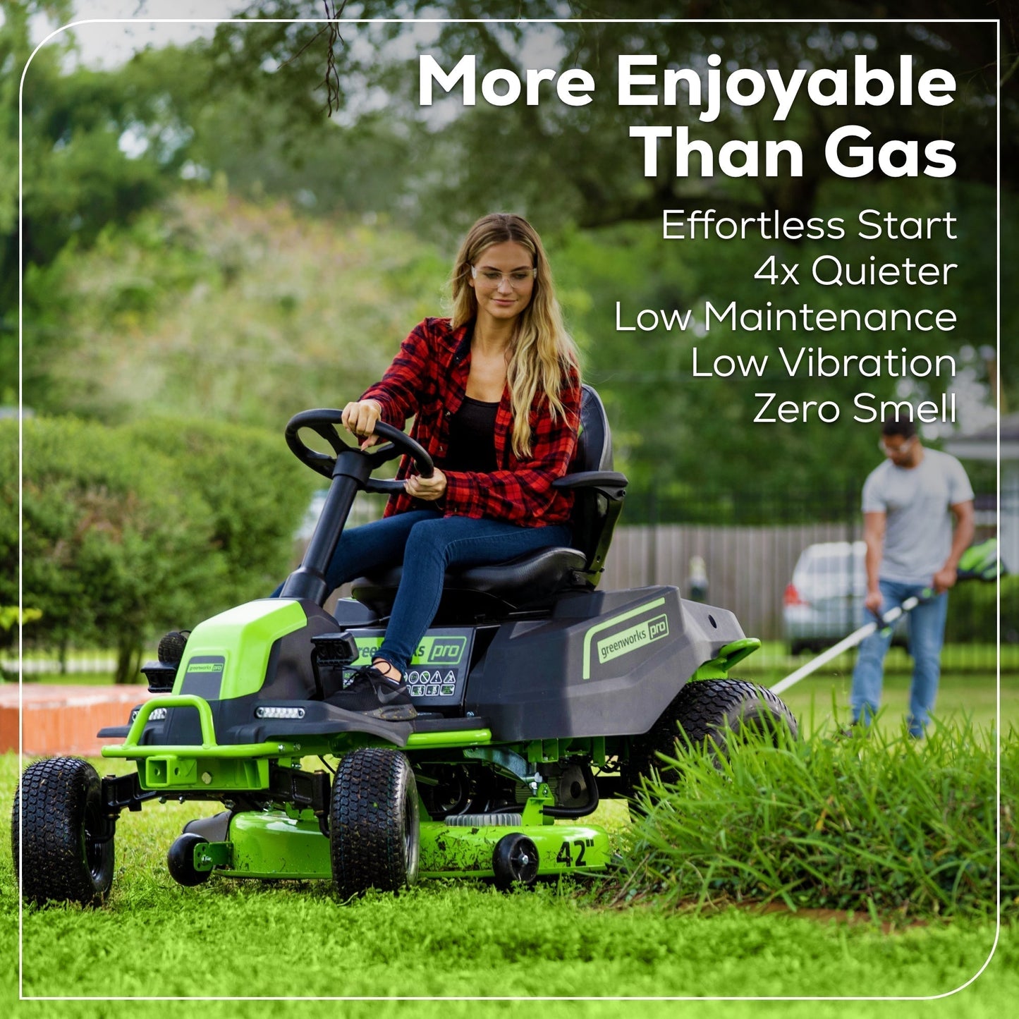 60V 42" Cordless Battery CrossoverT Riding Lawn Mower (Renewed)