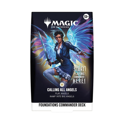Magic The Gathering Foundations Commander Deck Calling All Angels FDC 100-Card MTG Deck with Foil Commander Card Tokens Deck Box (PREORDER - Release Date Oct. 2, 2026)