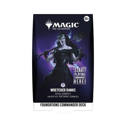 Magic The Gathering Foundations Commander Deck Wretched Ranks - 100-Card Ready-to-Play MTG Zombie Deck with Ghoulcaller Gisa, Foil Card, Tokens & Deck Box (PREORDER - Release Date Oct. 2, 2026)