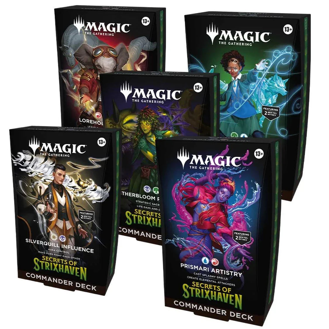 Magic: The Gathering: Secrets of Strixhaven Commander Deck Set Of 5