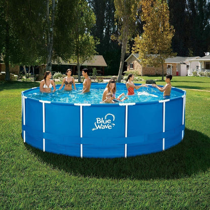 Blue Wave NB19791 18-Ft round 52-In Deep Active Frame Package above Ground Swimming Pool with Cover