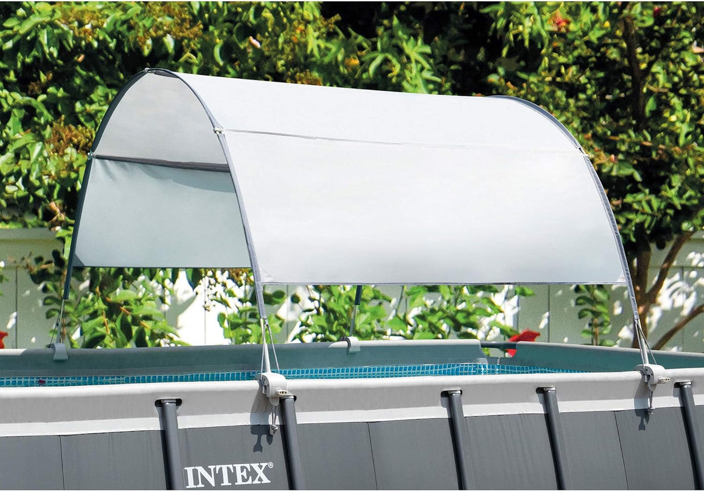 Intex 26711EH 12Ft X 30In Prism Metal Frame above Ground Swimming Pool with 530 GPH GCFI Filter Pump and Protective Canopy and Fits up to 6 People