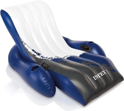 Intex 26377EH 32Ft X 16Ft X 52In Ultra XTR Frame above Ground Rectangular Swimming Pool Set with 2 Inflatable Recliner Lounge Chairs and Cooler Float