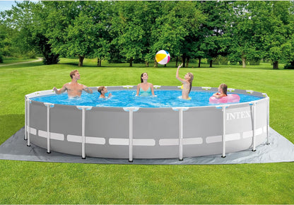 Intex 20Ft X 52In Outdoor Prism Frame above Ground Swimming Pool Set with Cartridge Filter Pump, 2 Lounger Float Chairs and Inflatable Cooler with Lid