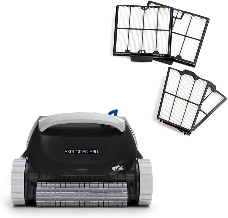 Dolphin E10 Robotic Pool Vacuum Cleaner up to 30 FT - Bundle with Ultra Fine Filter Basket