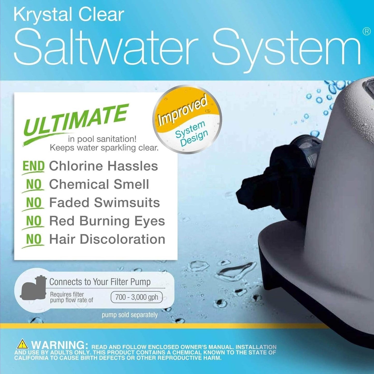 Intex 120 Volt Krystal Clear Salt Chlorine Generator Pool System and Wall Mount Surface Skimmer with 3 Self Clean Modes and Strainer Basket