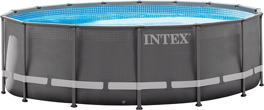 Intex 16Ft X 48In Ultra Frame Pool Set with Sand Filter Pump, Ladder, Ground Cloth & Pool Cover