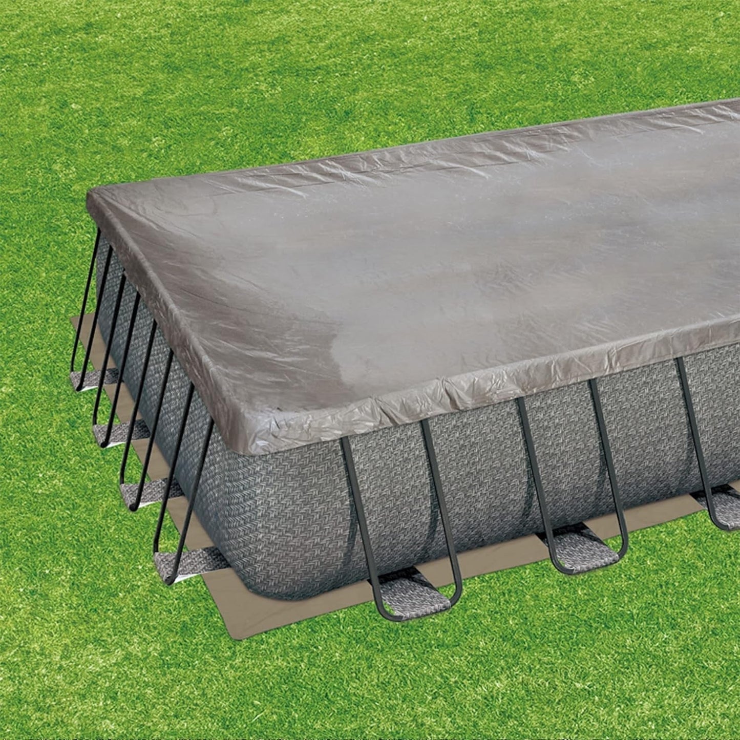 Summer Waves P42412521 Elite 24 Foot X 12 Foot X 52 Inch Outdoor Frame above Ground Swimming Pool Set W/Filter Pump, Cover, Ladder, & Ground Cloth