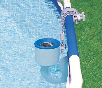 Intex 120 Volt Krystal Clear Salt Chlorine Generator Pool System and Wall Mount Surface Skimmer with 3 Self Clean Modes and Strainer Basket